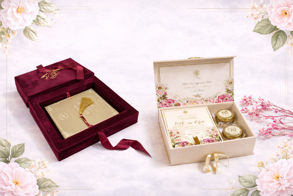 Boxed wedding cards Invitations abudhabi