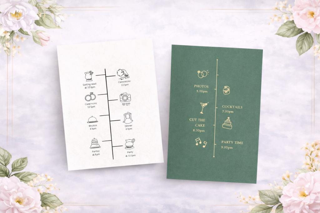 Event Schedule wedding Cards dubai