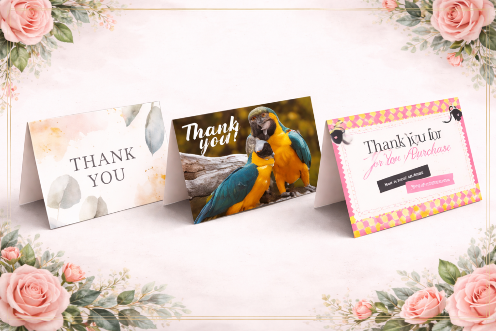 Folded thank you Card sharjah