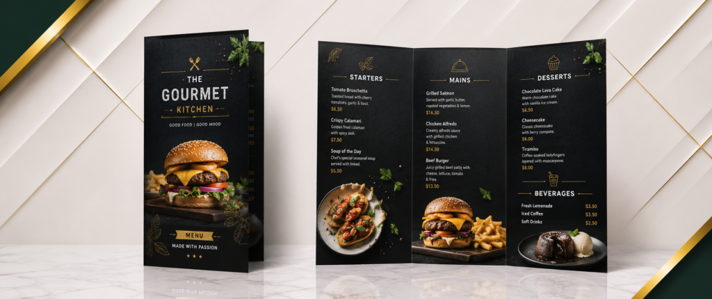 Folded Menu printing dubai