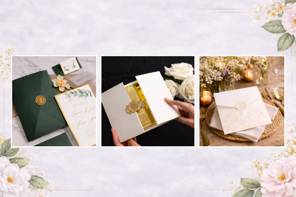Pocket wedding cards Invitations sharjah
