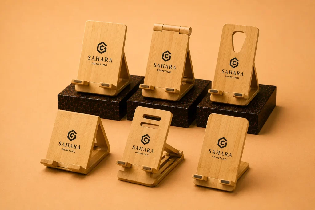 Bamboo Phone Stands with Printing