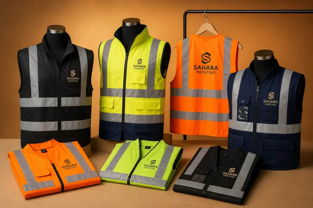 Custom Safety Vests with printing in dubai